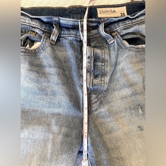 Pistola High Rise Button Fly Loose Fit Destructed Jeans Size 26 - Picture 8 of 9